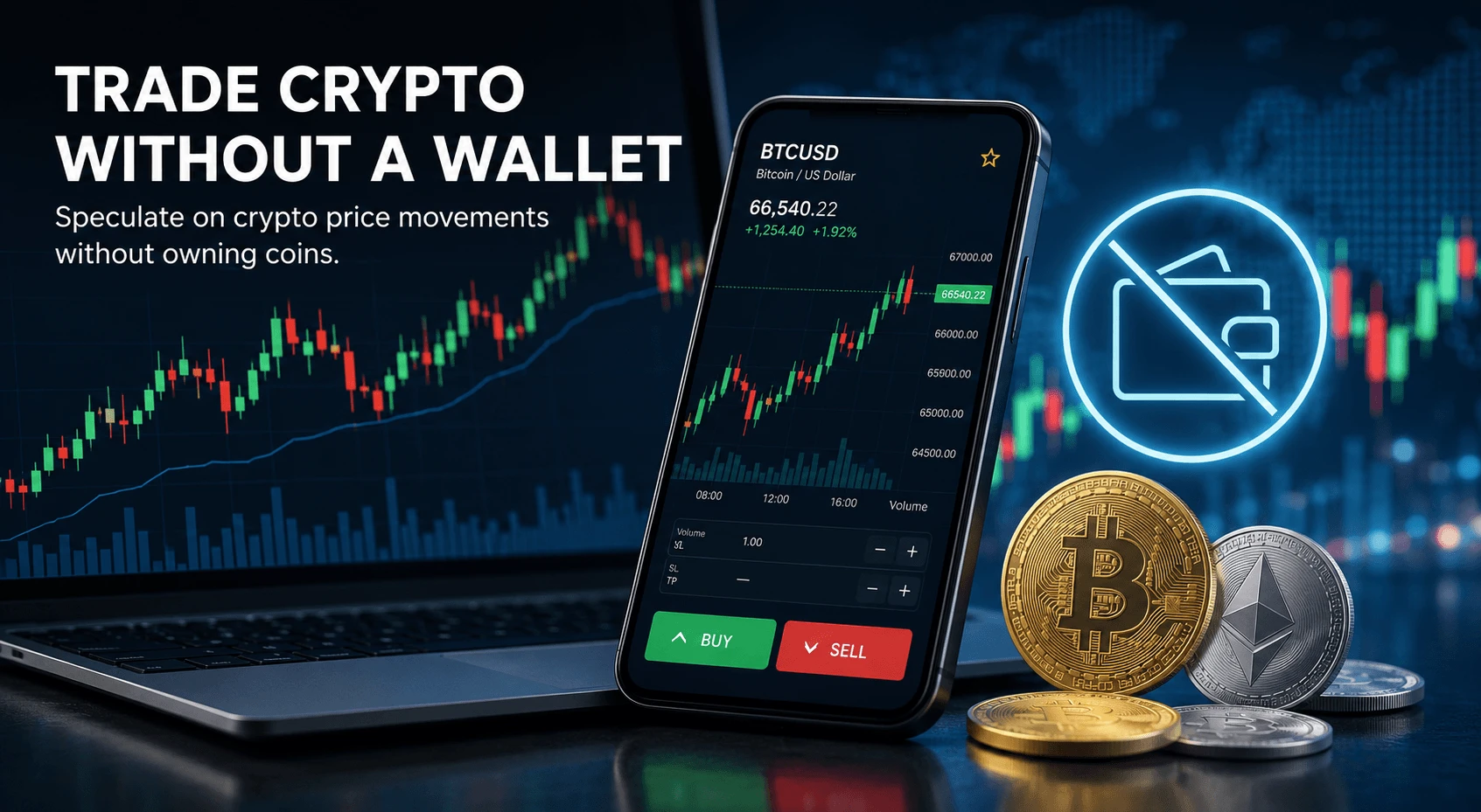 Crypto CFDs on Zynex: Trade Bitcoin & Ethereum Without a Wallet